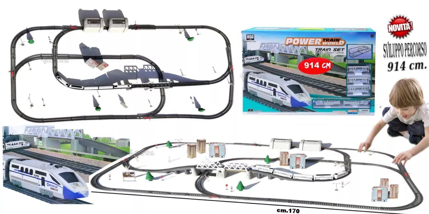 Pista Treno Elettrico Pista trenino a batteria per bambini treno freccia 322-