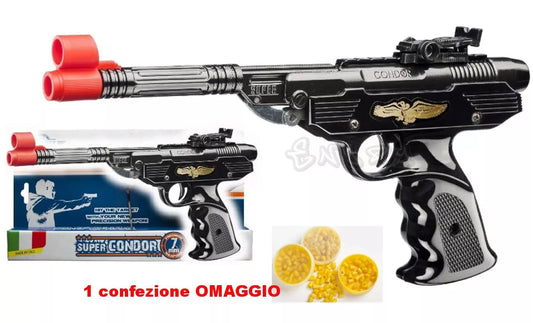 Pistola giocattolo calibro 7 mm gommini 1 confezione colpi omaggio pistola