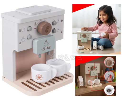 macchina caffè giocattolo in legno per bambini gioco in legno con accessori