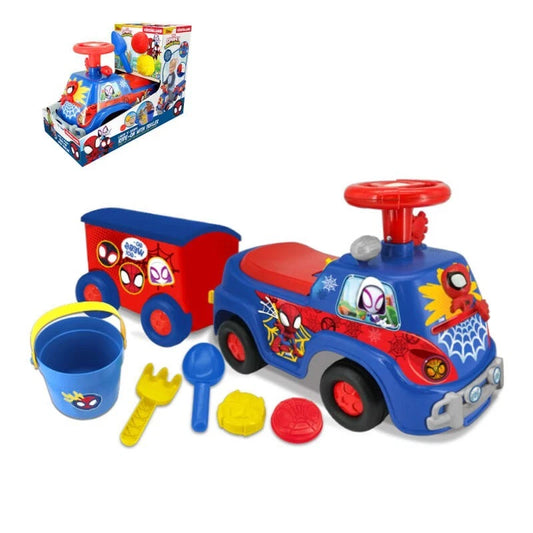 Auto a spinta per bambini disney ride on cavalcabile spiderman uomo ragno con secchiello e palette spiaggia