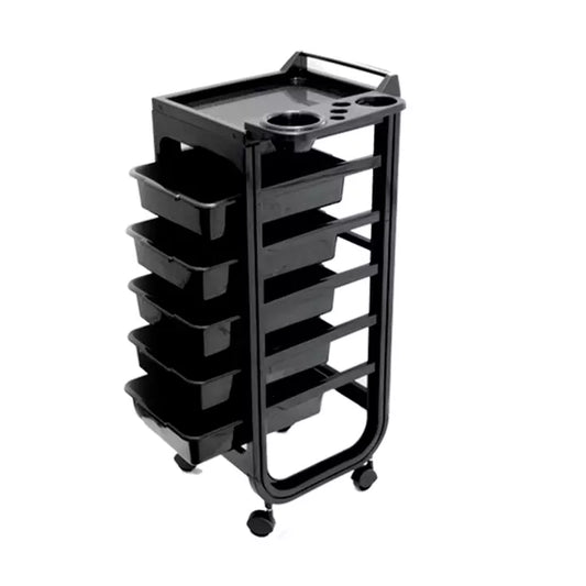 CARRELLO PER PARRUCCHIERE PROFESSIONALE 5 CASSETTI PORTA ACCESSORI PARRUCCHIERI