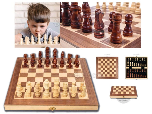 scacchi scacchiera gioco da tavolo richiudibile salvaspazio misure 29x29x24 cm.