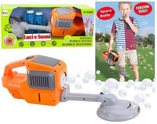 tagliaerba giocattolo decespugliatore per bambini SUONI LUCI e BOLLE sapone