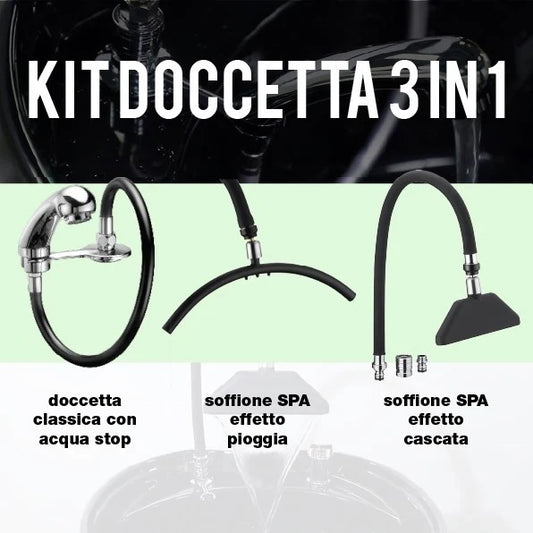 DOCCETTA KIT UNIVERSALE LAVATESTA PARRUCCHIERE Doccetta classica acquastop + 2 Soffioni