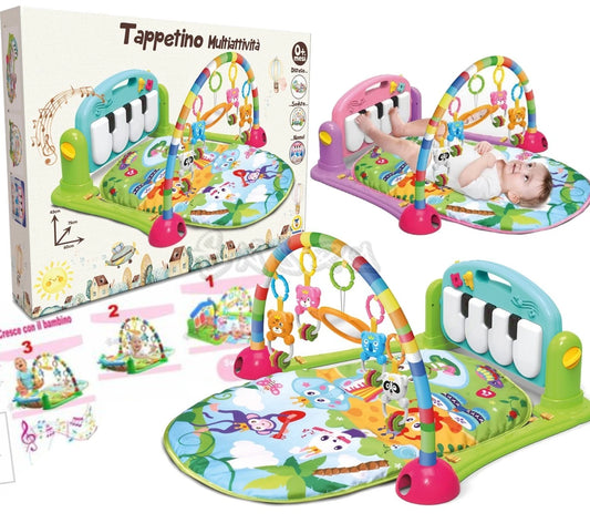 PALESTRINA TAPPETO NEONATO 3 IN 1 PIANOFORTE CON LUCI SUONI E PELUCHE