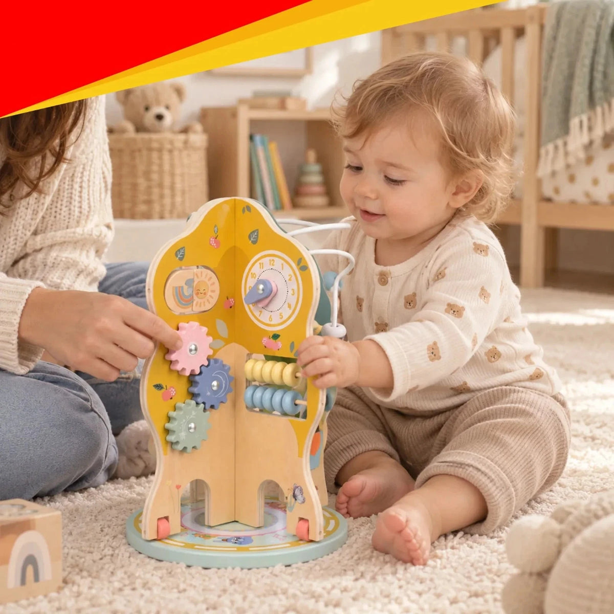 Giochi Montessori Giocattolo in legno Multiattività per bambini albero educativo
