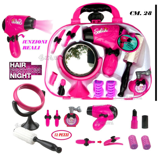 Parrucchiere Bambine Acconciature Capelli Bambole con Asciugacapelli e Accessori