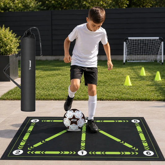 Tappeto Allenamento Calcio 60x90 Tappetino Dribbling Controllo + Pallone e sacca