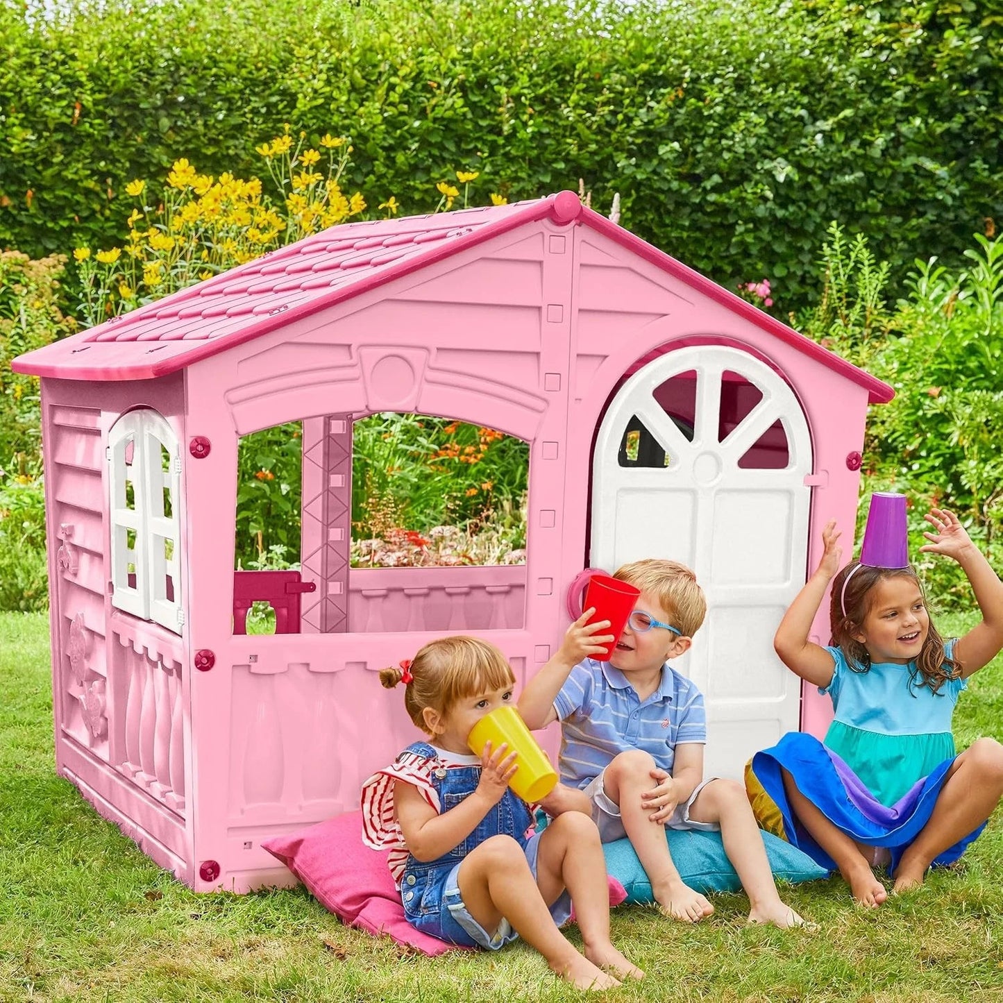 CASA PER BAMBINI rosa giardino Casa Grande Casetta XXL interno ed esterno h. 130