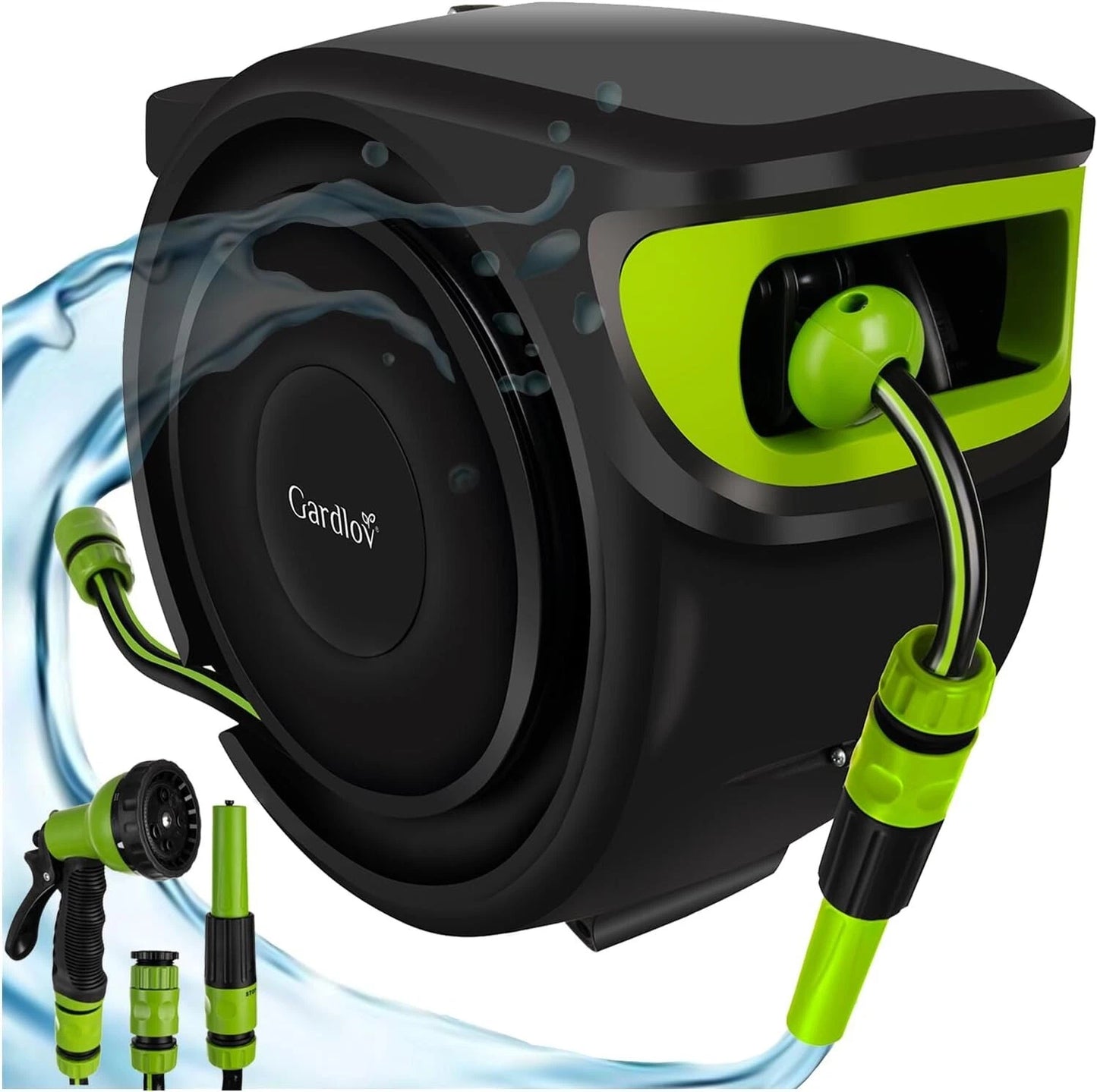 AVVOLGITUBO AUTOMATICO ACQUA GIARDINO GIREVOLE ED AUTOAVVOLGENTE A PARETE 25 MT