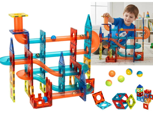 Costruzioni Magnetiche per Bambini 3 4 5 6 Anni, Giochi Bambini pista biglie