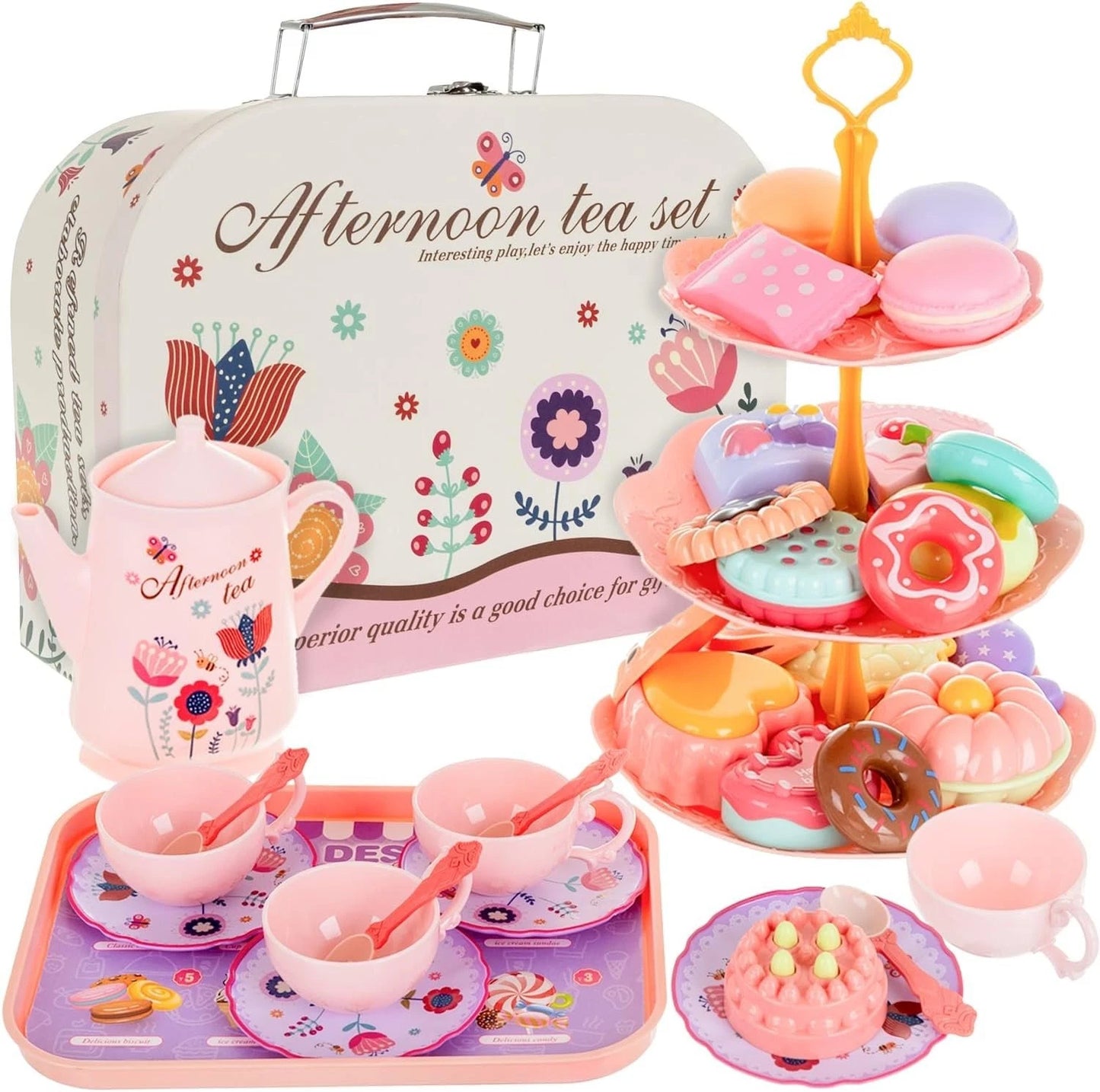 36 PCS Set da Tè Giocattoli per Bambini, Giocattolo Tea Party cucina per bambini