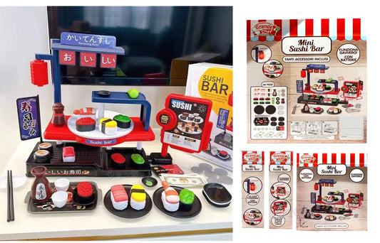 Gioco Cucina Sushi Bar Giocattolo bambini con accessori Set Sushi per giocare