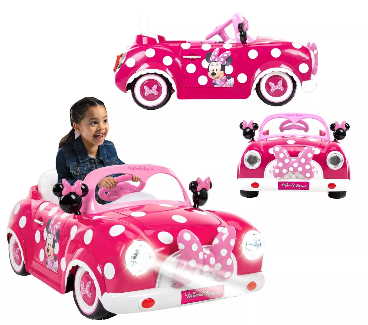 Auto elettrica per bambini Minnie Mouse 6 V litio macchina elettrica luci  suoni