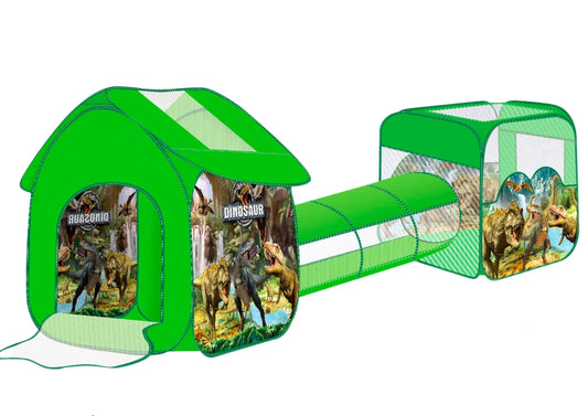 tenda da gioco dinosauri percorso tunnel jurassic x bambini casetta igloo 3 in 1