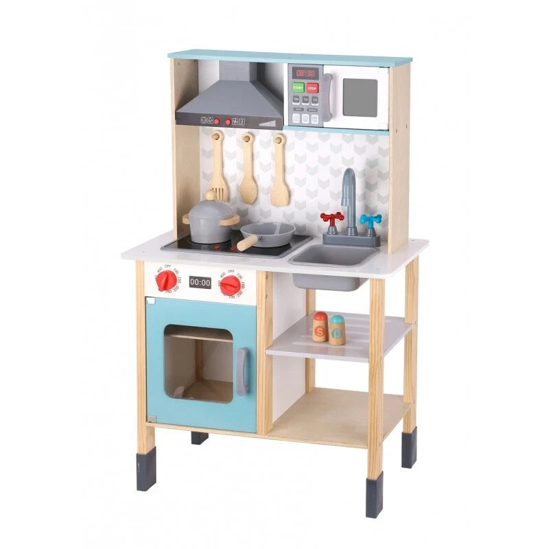 CUCINA giocattolo cucina IN LEGNO per bambini con ACCESSORI lavagna luci e suoni