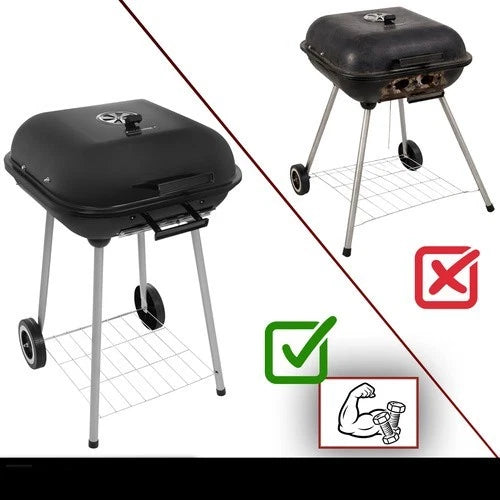 barbecue bbq a carbone carbonella per giardino terrazzo campeggio con ruote