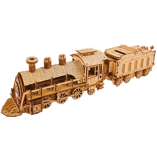 Puzzle 3D in legno modellino treno locomotiva a vapore con tender puzzle legno