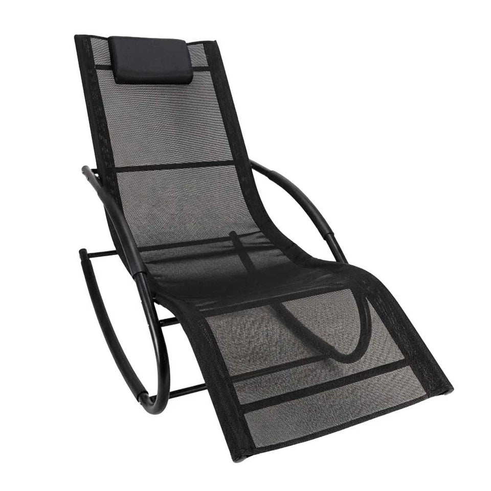 Sdraio da giardino sedia a dondolo portata 120 kg supporto in metallo impermeabile
