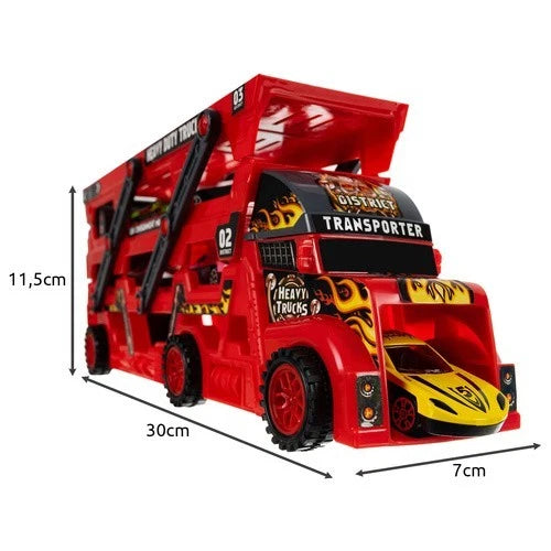 CAMION GRANDE BISARCA BAMBINI TIR TRASPORTO MACCHININE GIOCATTOLO + LANCIO AUTO