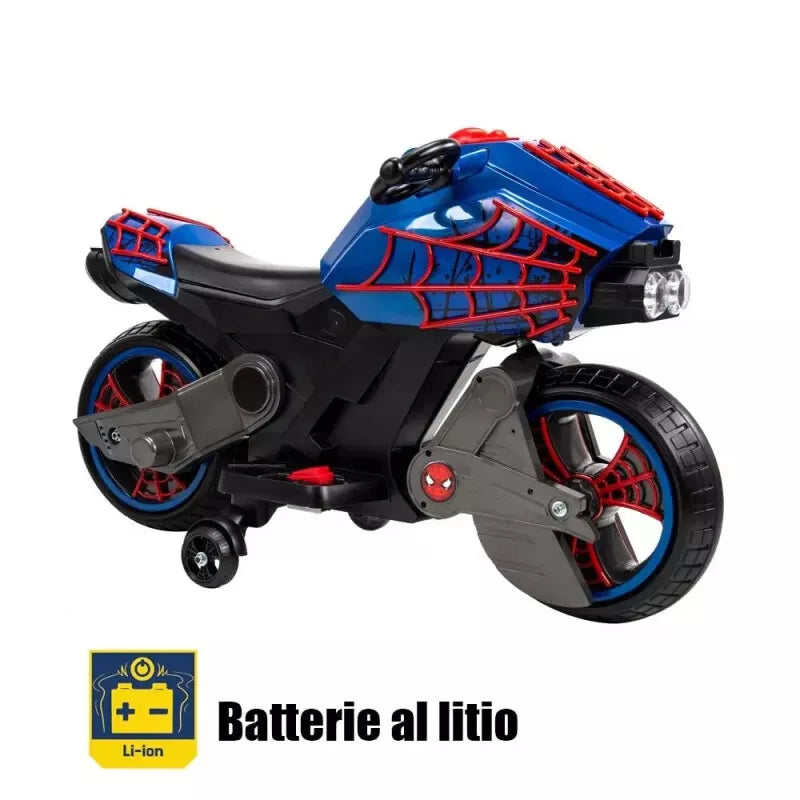 moto elettrica per bambini spiderman uomo ragno batteria litio 6V 3-7 anni