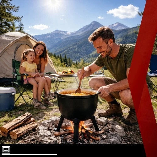 calderone pentolone in ghisa Dutch Oven pentola da campeggio pesca per fuoco