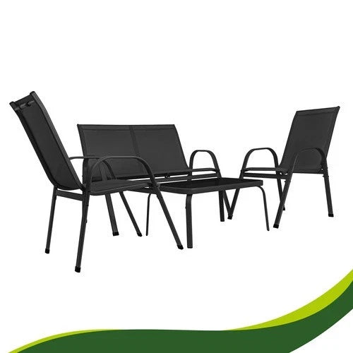 SET mobili TERRAZZO DA GIARDINO 4 POSTI sedie tavolo panca divano in acciaio