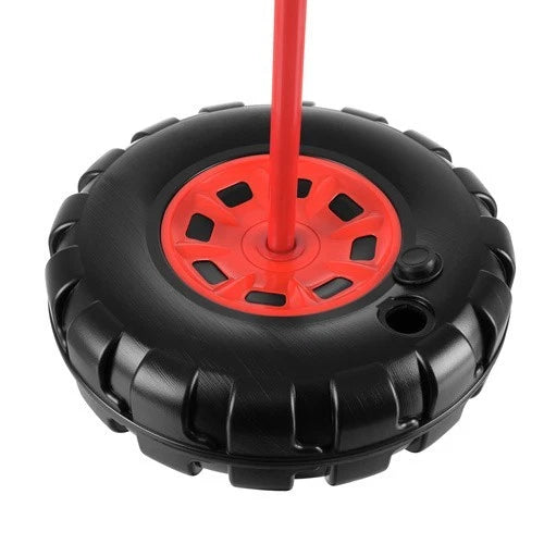 Canestro da basket con piantana e tabellone altezza regolabile con palla e pompa