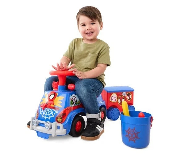Auto a spinta per bambini disney ride on cavalcabile spiderman uomo ragno con secchiello e palette spiaggia