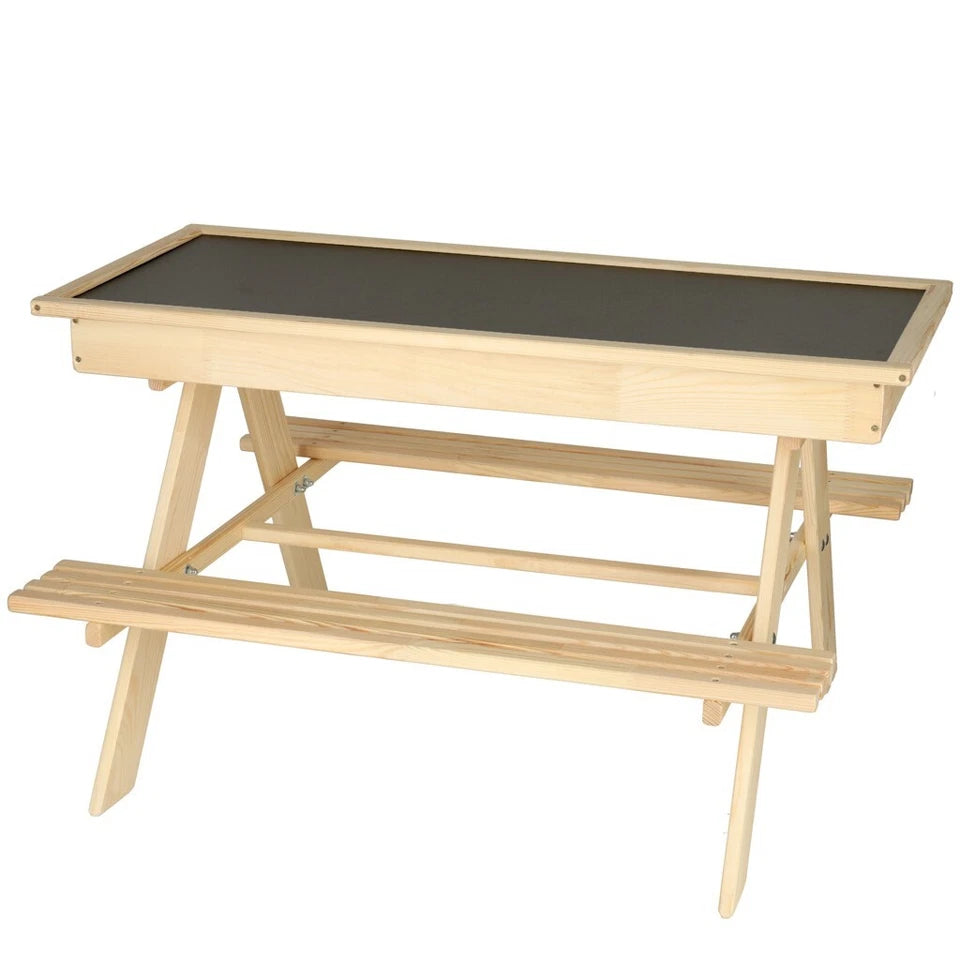 TAVOLO picnic per BAMBINI sabbiera giardino tavolino in legno con panche lavagna