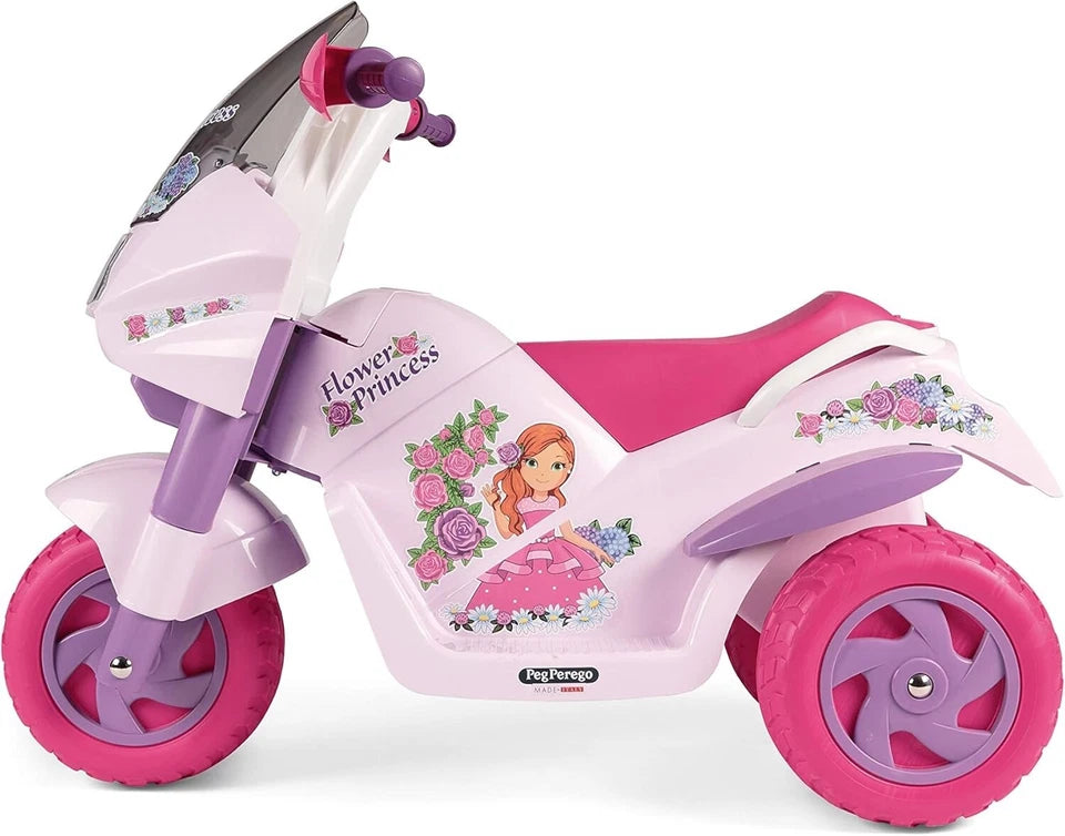 PegPerego Flower Princess moto elettrica bambina rosa batteria ricaricabile 6 v