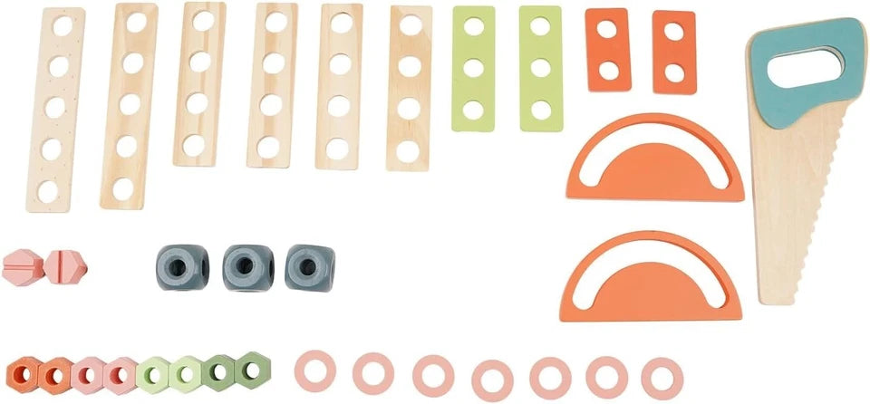 BANCO da lavoro giocattolo in legno con ATTREZZI banchetto bambini GIOCO h.79 cm
