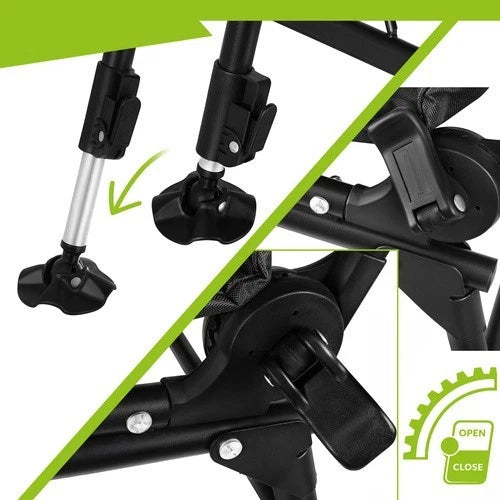 Sedia da pesca sedia campeggio altezza e schienale regolabile portata 120 kg sedia pieghevole