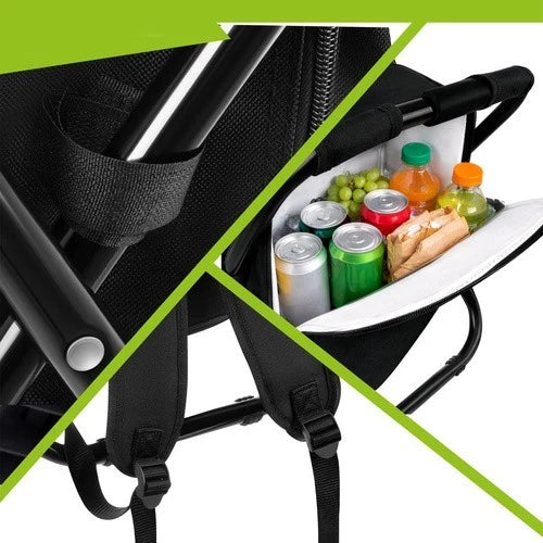 Sedia da pesca sgabello campeggio con borsa termica alimenti bevande sedia zaino