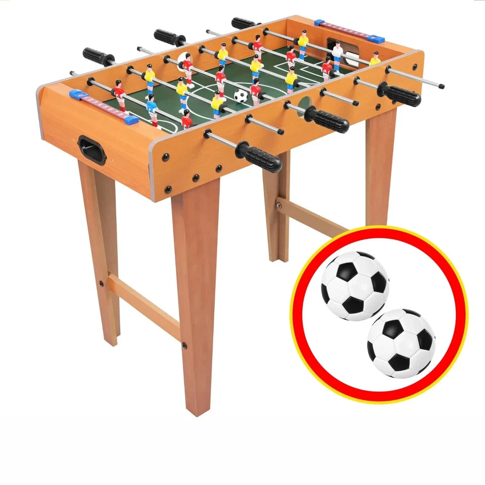 Calcio Balilla da Tavolo con Gambe in Legno per Bambini e Adulti Biliardino