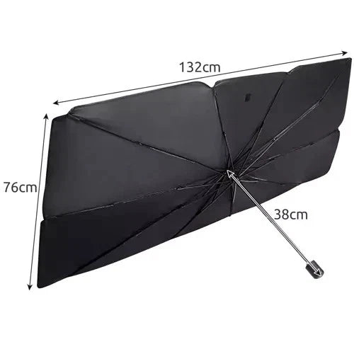 Parasole per Auto Parabrezza Anteriore ad Ombrello Portatile Pieghevole 132x76cm