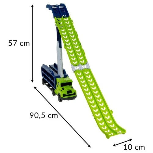 Camion giocattolo bambini con 6 auto in metallo a retrocarica pista garage gioco