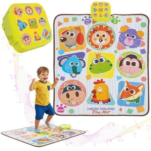 TAPPETO interattivo per bambini con giochi musica e versi di animali cm. 82x65
