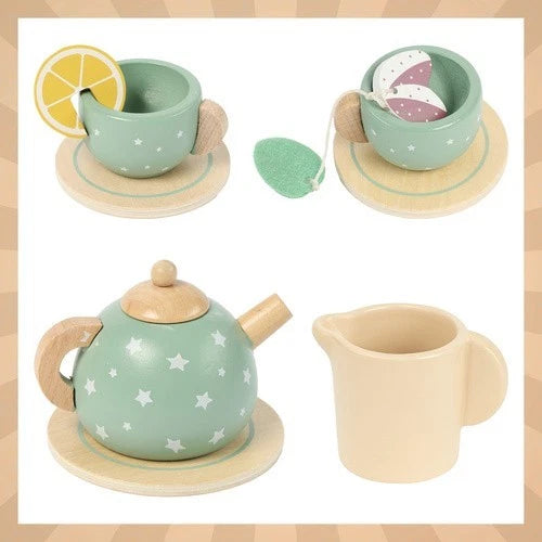 Gioco Pasticcere Giocattolo in legno dolci e set per il tè bambini + accessori