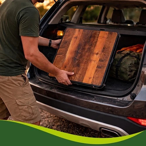 Tavolo campeggio pic nic+ 4 sgabelli richiudibile a valigetta altezza regolabile