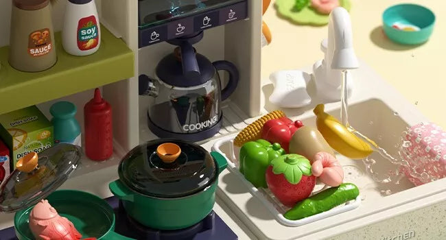 Cucina Giocattolo per bambini Vapore Acqua pentole e Accessori Inclusi