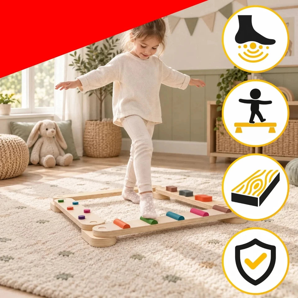 trave equilibrio montessori per bambini percorso sviluppo motorio e sensoriale