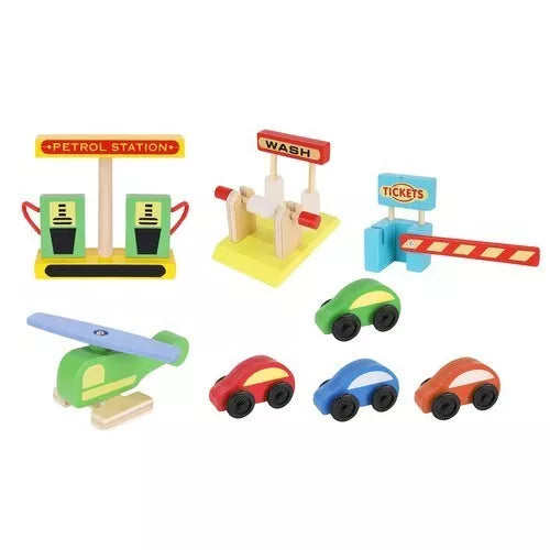 Box Garage in legno 3 piani set gioco garage pista macchine per bambini +veicoli