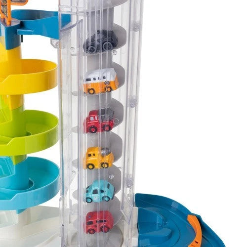 Grande Garage 4 piani set gioco garage pista macchine per bambini con 6 veicoli