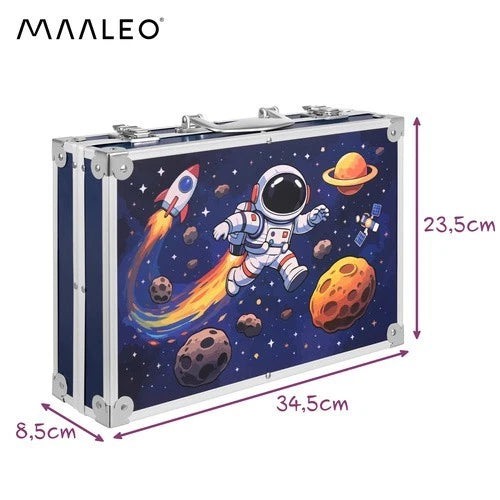valigetta colori set pittura astronauta per bambini pastelli tempere pennarelli