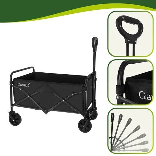 Carrello pieghevole giardino trasporto portapacchi per esterni mare carico 100kg