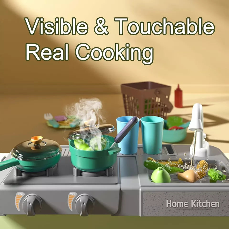 Cucina Giocattolo per bambini Vapore Acqua pentole e Accessori Inclusi