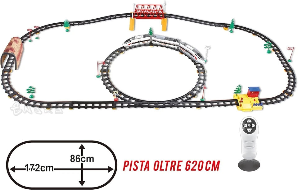 Pista Treno Elettrico Pista trenino a batteria per bambini treno freccia 620 cm