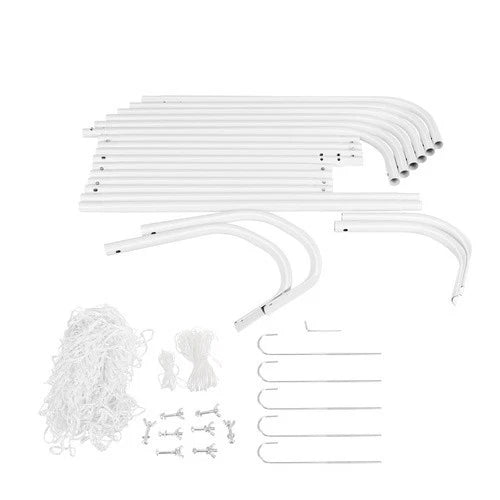 porta da calcio in metallo da esterno porta calcio e calcetto giardino con rete 213x150x90 cm