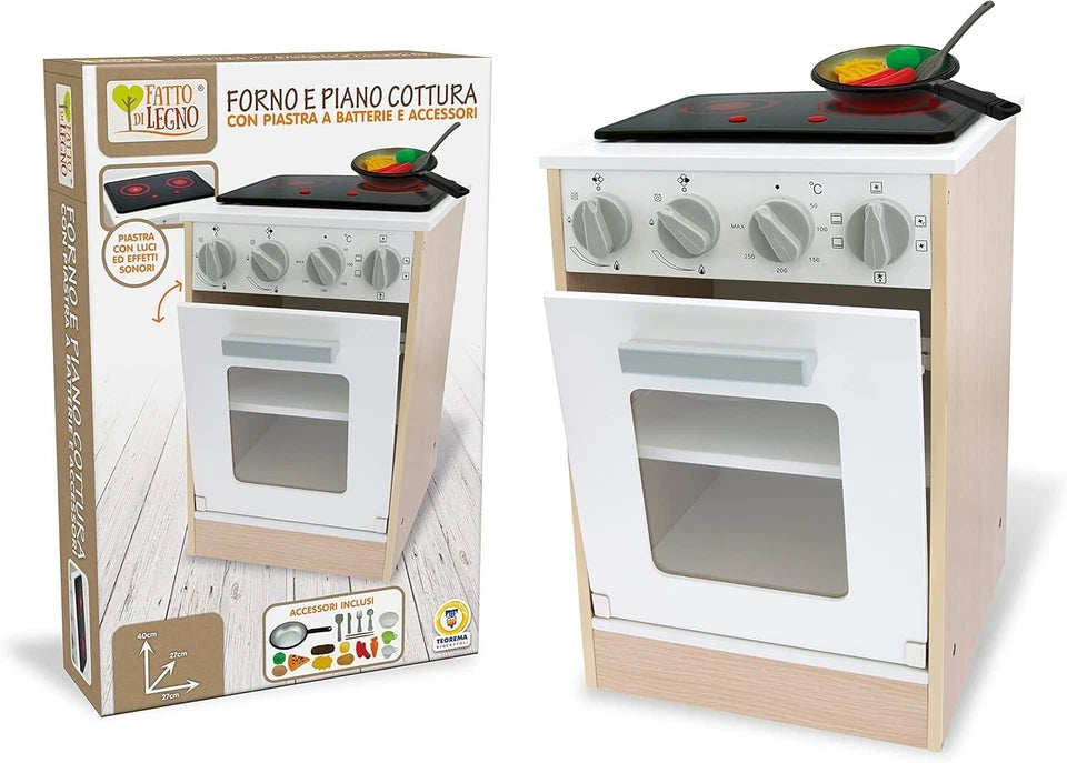 forno giocattolo in legno con luci e suoni cucina giocattolo con cibo incluso